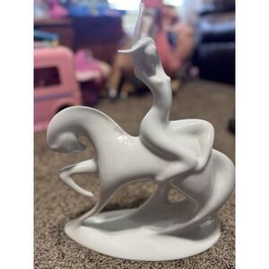 1960's Large Royal Dux Jaroslav Jezek Porcelain Lady Godiva Woman On Horse